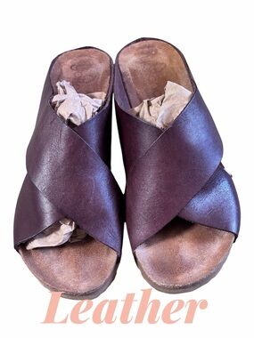 😎 Yokono leather wedge sandals